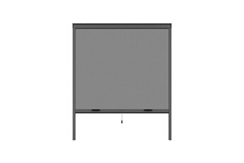 Moustiquaire Mousti-kit Moustiquaire de fenetre l220 x h160 cm en aluminium gris anthracite - recoupable en largeur et hauteur