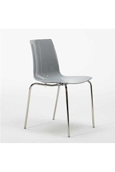 chaise grand soleil - chaise de cuisine empilables avec pieds en acier empilables lollipop grand soleil, couleur: gris