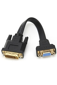 Convertisseur d'adaptateur vidéo DVI-D Dual Link 24 + 1 mâle vers VGA femelle
