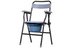 HOMCOM Homcom chaise percée - chaise de douche pliable - seau amovible, accoudoirs - métal époxy noir pp gris photo 1