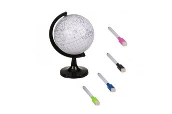 Autre jeu de plein air Totalcadeau Globe terrestre éducatif à colorier avec 4 feutres effacables