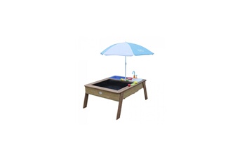 Autre jeu de plein air Axi House Axi linda table sable et eau avec cuisine et evier marron parasol bleu blanc