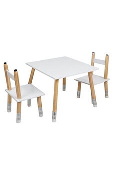 table à manger altobuy lapis - ensemble table et 2 chaises enfant base crayons -