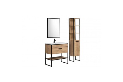 Ensemble Salle De Bain Ac Deco Ensemble Meubles De Salle De Bain Complet Bois 80 Cm Brooklin Darty