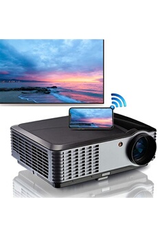 Vidéoprojecteur Flzen Vidéoprojecteur 1080P FULL HD Android WIFI Bluetooth 300 4K Max pour Home cinéma Bureau Extérieur