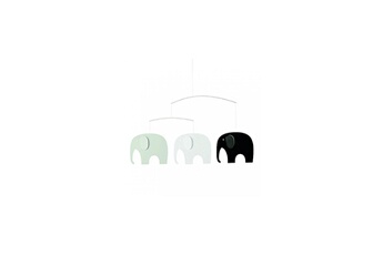 Mobiles Flensted Mobiles Elephant party noir/blanc/gris