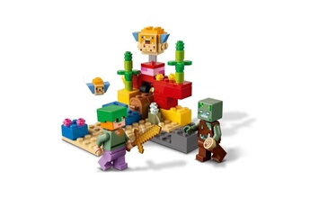 Autres jeux de construction Lego Lego minecraft 21164 le récif de corail jeu de construction incluant alex, deux poissons en briques et un zombie