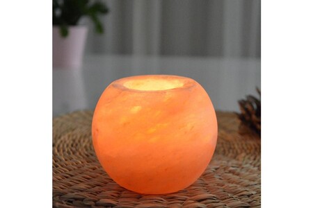 Lampe d'ambiance Zen Arome Bougeoir en cristal de sel himalaya sphère 900g