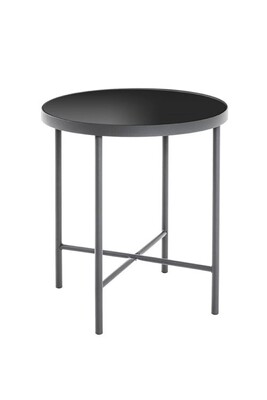 Table d'appoint Pegane Table d'appoint coloris anthracite-noir en métal - H 47 x Ø 40 cm --