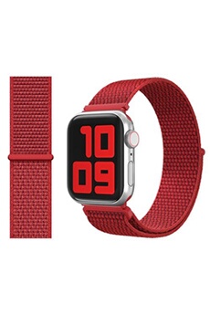 bracelets connectés generique bracelet de montre en nylon simple pour apple watch series 6/ se/ 5/ 4 44mm - rouge