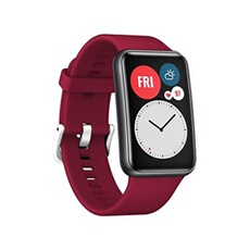 Generique Rouge Bracelet De Montre En Silicone Simple Pour Huawei Watch Fit - Foncé