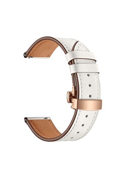 bracelets connectés generique bracelet en cuir avec fermoir en métal pour samsung galaxy watch3 45mm/ watch 46mm/ gear s3 - blanc&or