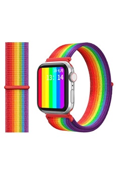 bracelets connectés generique bracelet de montre en nylon simple pour apple watch series 6/ se/ 5/ 4 40mm - multicolore