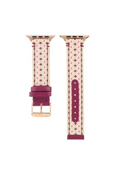 bracelets connectés generique bracelet en cuir et tissu style vintage pour apple watch series 6/ se/ 5/ 4 44mm - multicolore #2