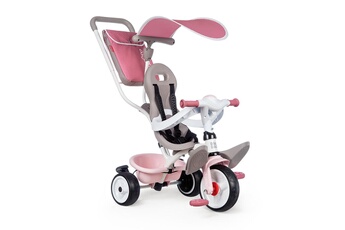 Véhicule à pédale Smoby Tricycle enfant baby balade plus rose - smoby