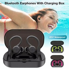 Ecouteurs GENERIQUE Bluetooth 5.0 Écouteur Sans Fil Sport IPX7 Étanche Avec Contour D'oreille Intégré Microphone - Noir