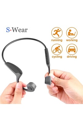 Ecouteurs GENERIQUE Sans Fil Casque Conduction Osseuse Bluetooth Avec  Microphone HD pour l'écoute du Sport Cyclisme Courir Gym