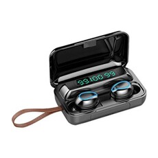Ecouteurs GENERIQUE Écouteur F9-12 Bluetooth Sans fil Étanche Affichage de la puissance avec corde-noir
