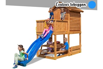 Balançoire et portique multi-activités Fungoo Aire de jeux my house free time beach - toboggan bleu - fungoo