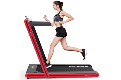 tapis de course gearstone gearstone tapis de course electrique moteur 1400w bluetooth haut parleurs integre vitesse reglable 1 15km h ecran lcd charge max 120kg wp7 rouge darty