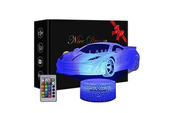 Veilleuse Nice Dream Veilleuse voiture 3d pour enfants, cadeau de voiture, lampe 3d illusion avec 16 couleurs changeantes et télécommande, cadeau d'anniversaire, enfants