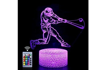 Veilleuses Whatook Whatook lampe de nuit 3d en forme de baseball - illusion 3d - décoration de fête - jouets pour garçons - cadeaux de noël, d'anniversaire ou de