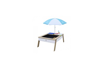 Autre jeu de plein air Axi House Axi linda table sable et eau avec cuisine et evier marron blanc parasol bleu blanc