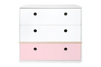 Commode et table à langer Wookids Commode colorflex white-s pink