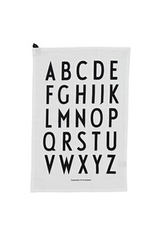 torchon design letters - lot de 2 torchons alphabet - blanc