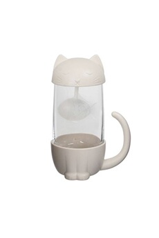 tasse et mugs la chaise longue tasse avec infuseur à thé chat 39-2k-020 blanc