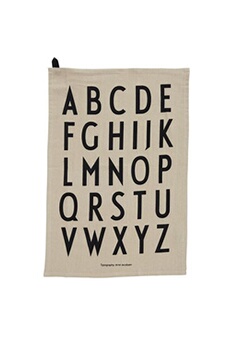 torchon design letters - lot de 2 torchons alphabet - beige