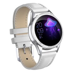 Montre connectée Amorus Montre Connectée de Femmes étanche Sport Bracelet Intelligent avec Gestion du Cycle physiologique Féminin, Modes Multisports,Blanc