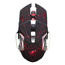 Souris de jeu sans fil Warwolf Q8 à dpi réglable USB - rouge et noir