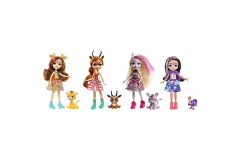 Figurines animaux Mattel Enchantimals - pack de 4 poupées savane ensoleillée