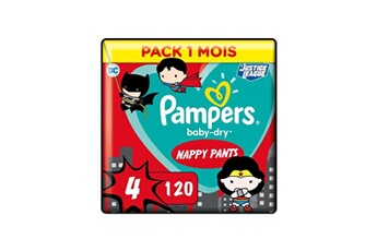 Couche bébé Pampers Couches-culottes baby-dry pants taille 4 - 120 culottes - pack 1 mois