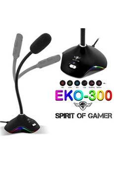 Microphone Spirit Of Gamer Microphone SOG EKO-300 avec LED RGB - idéal streaming, Discord, twitch, mixer...