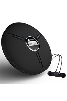 KLIM Discman - Lecteur CD Portable avec Batterie Intégrée - Compatible avec CD-R, CD-RW et MP3 - Noir
