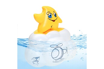 Jouets éducatifs GENERIQUE La bande dessinée de jouets d'eau de bain de plage d'été d'enfants peut cacher l'étoile de lune du soleil jaune et blanc