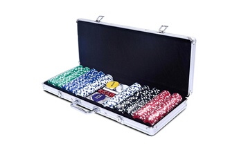 Poker Costway Coffret de poker avec 500 jetons mallette de poker en aluminium