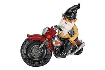 Figurine pour enfant Design Toscano Design toscano essieu graisse le motard gnome de jardin statue de moto, 33 cm, polyrésine, palette complète de couleur