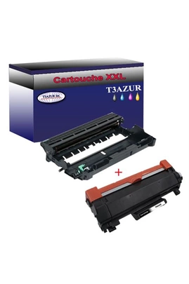 Toner T3AZUR Toner+Tambour compatible Brother HL-L2395DW, MFC-L2710DN,  TN2420, DR2400 – Noir
