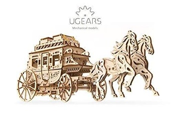 Jeux classiques Ugears Ugears calèche avec chevaux en bois - modèle à construire et assembler pour adultes et enfants - mécanisé - riche en détails - puzzle 3d de 248 pièces
