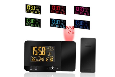 Projection numérique réveil DEL avec météo température station Affichage LCD 