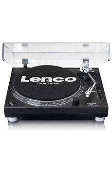 Platine vinyle Lenco Platine à entraînement direct avec encodage USB/PC L-3809BK Noir-Argent