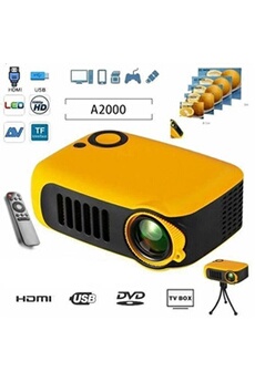 Vidéoprojecteur GENERIQUE Mini Projecteur portable A2000 DC 12V 2A (adaptateur secteur+trépied+câble)