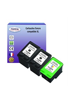 Lot de 3 Cartouches compatibles type pour imprimante HP PhotoSmart C3175, C3180 (2x336+342) 18ml Noire et Couleur