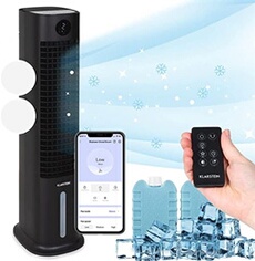 Rafraîchisseur d'air mobile - avec télécommande - Ventilateur climatiseur mobile sans évacuation - 480 m³/h - 8l - Noir