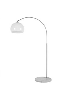 lampadaire deuba lampe à arc design avec socle en marbre - 146-220cm réglable ajustable salon
