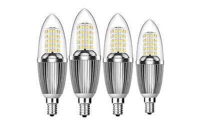 Culot à Vis Edison Ampoules Hzsane E14 LED Bougie Ampoules 12W 4-pack 6500K Blanc Froid 1200LM 100W équivalent Ampoules à Incandescence 