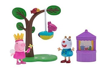 Figurine pour enfant Peppa Pig Jazwares 97026 - peppa pig kit de jeu pour fête d'anniversaire avec peppa et pedro pony articulé, arbre avec pinata et théâtre de poupée, jeu de